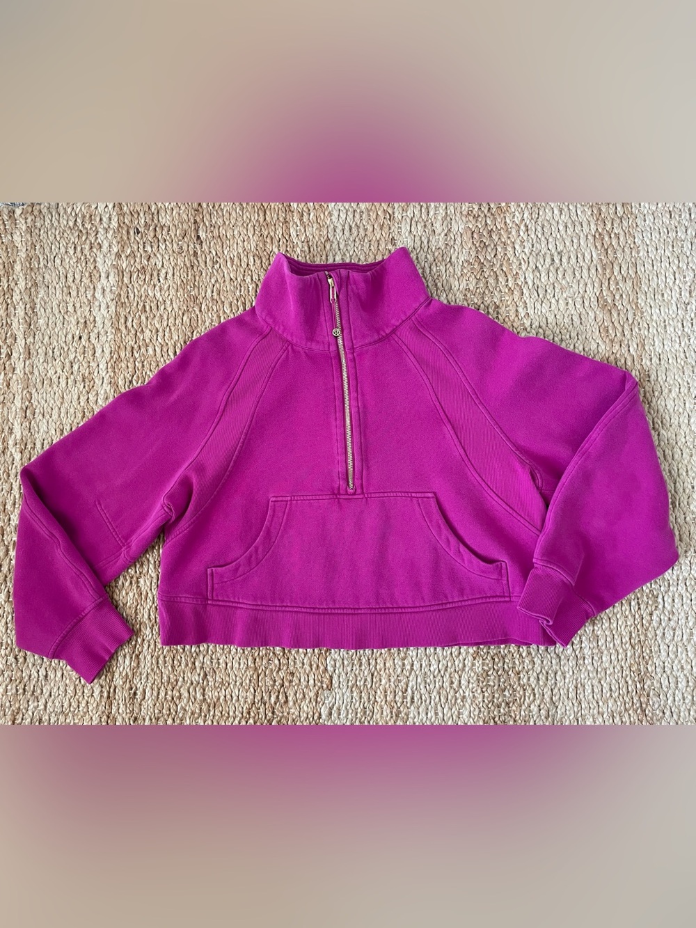 lululemon Scuba Oversized Half Zip Rose Pink Gold M/L